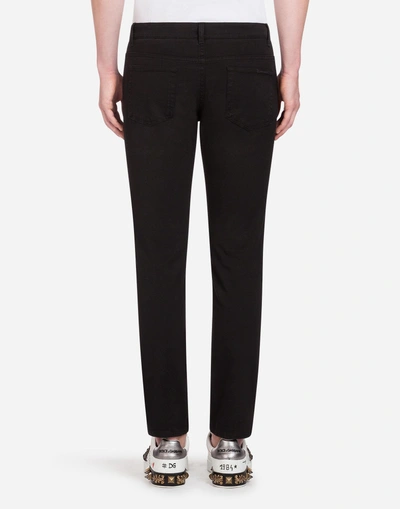 Shop Dolce & Gabbana Five-pocket Pants In Stretch Cotton In Black