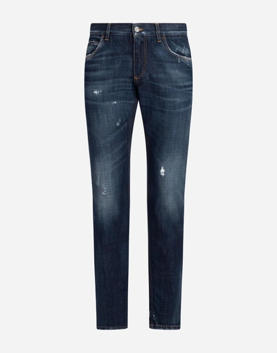 Shop Dolce & Gabbana Martini Fit Jeans In Blue