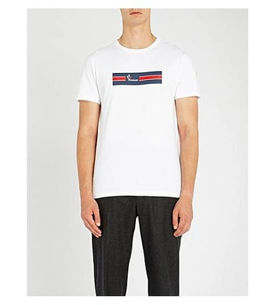 Shop Moncler Logo-print Cotton-jersey T-shirt In White