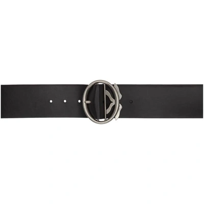 Shop Ann Demeulemeester Black Wide Elbamatt Belt