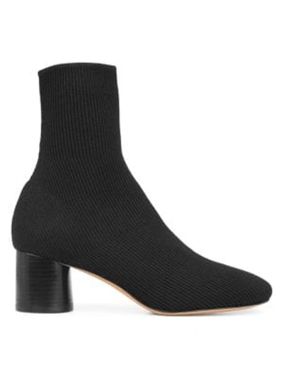 Shop Vince Tasha Knit Sock Boots In Black