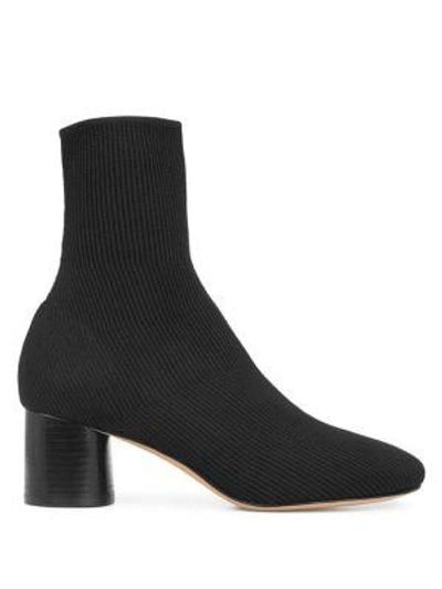 Shop Vince Tasha Knit Sock Boots In Black