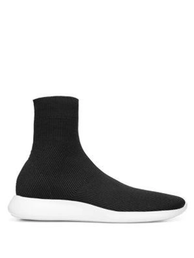 Shop Vince Abbot Knit Sock Sneakers In Black