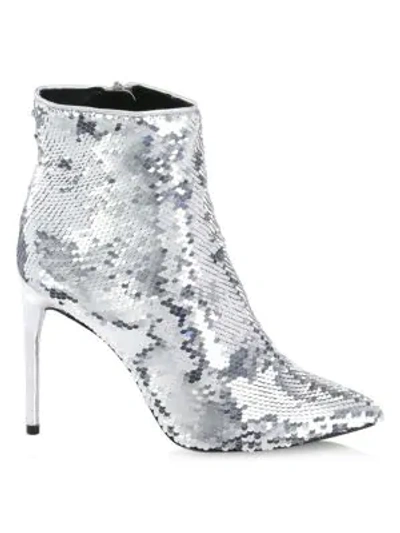 Shop Alice And Olivia Celyn Sequin Booties In Palace Blue