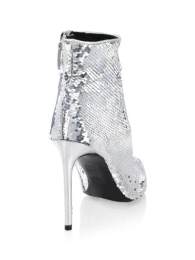 Shop Alice And Olivia Celyn Sequin Booties In Palace Blue