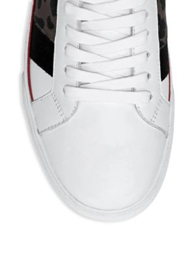 Shop Diane Von Furstenberg Tess Ribbon Leather Lace-up Sneakers In Multi