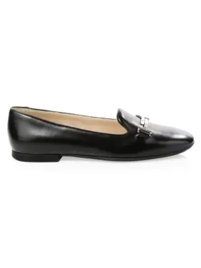 Shop Tod's Leather Penny Loafer In Black