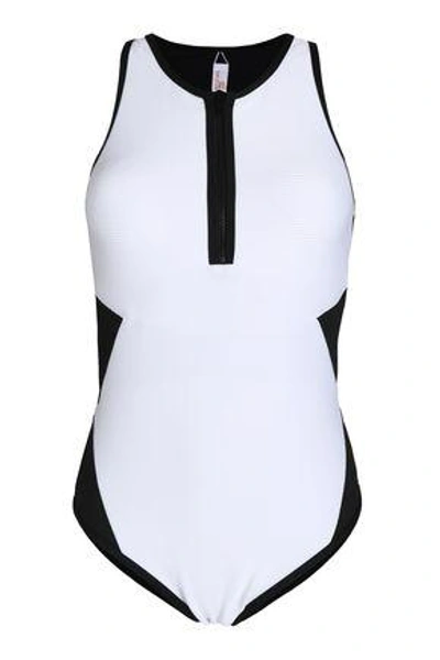 Shop Tart Collections Woman Hadley Cutout Two-tone Swimsuit White
