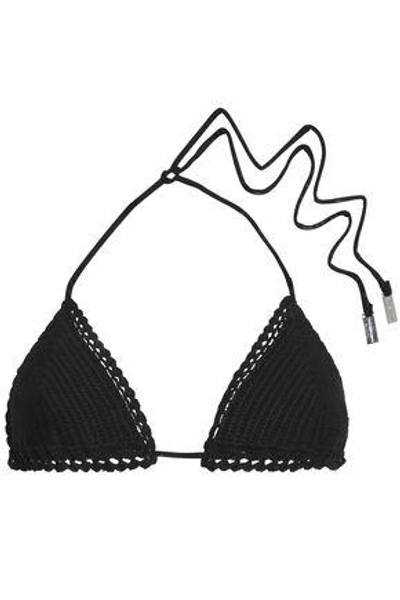 Shop Zimmermann Woman Crocheted Cotton Triangle Bikini Top Black
