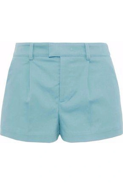 Shop Red Valentino Stretch-cotton Twill Shorts In Teal
