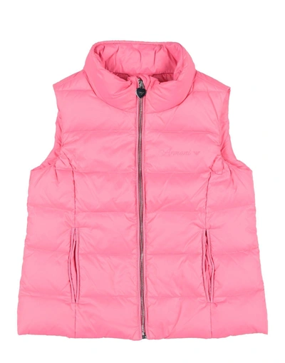 Shop Armani Junior Down Jacket In Pink