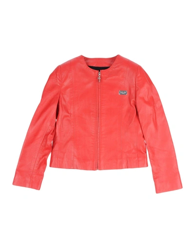 Shop Philipp Plein Toddler Girl Jacket Red Size 6 Lambskin
