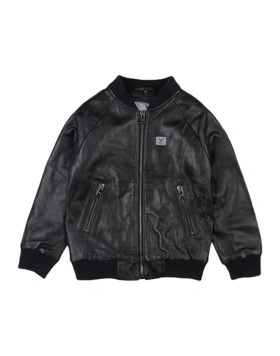 Shop Armani Junior Bomber In Black