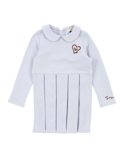 Shop Armani Junior Dress In Sky Blue