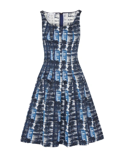 Shop Oscar De La Renta Knee-length Dress In Blue