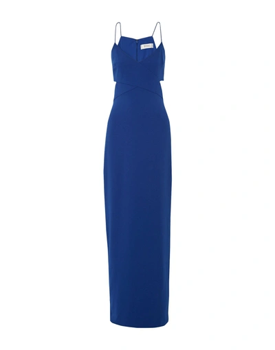 Shop Badgley Mischka Long Dress In Blue