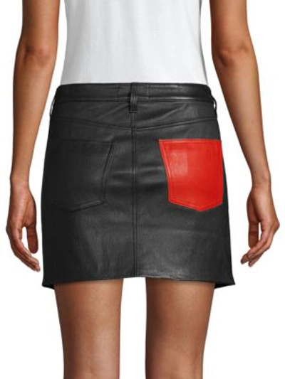 Shop Current Elliott The Leather Mini Skirt In Black