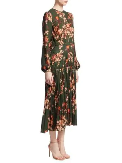 Shop Johanna Ortiz Counter Culture Silk Pleat Dress In Rennaissance Forest