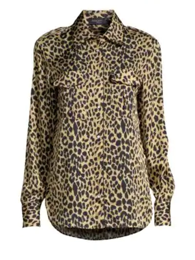 Shop Piazza Sempione Animal Print Blouse In Beige Black