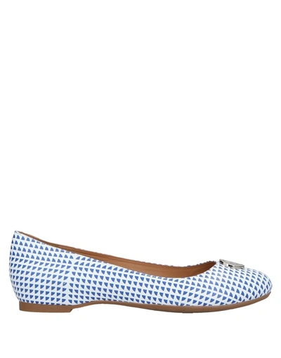 Shop Armani Jeans Ballet Flats In White