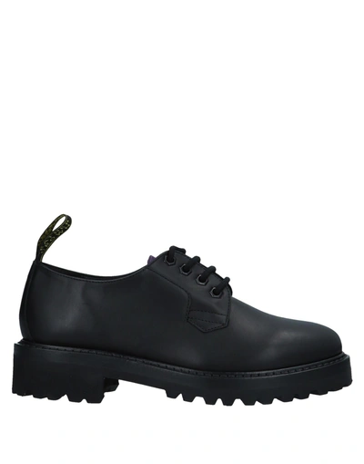Shop Leather Crown Laced Shoes In Black