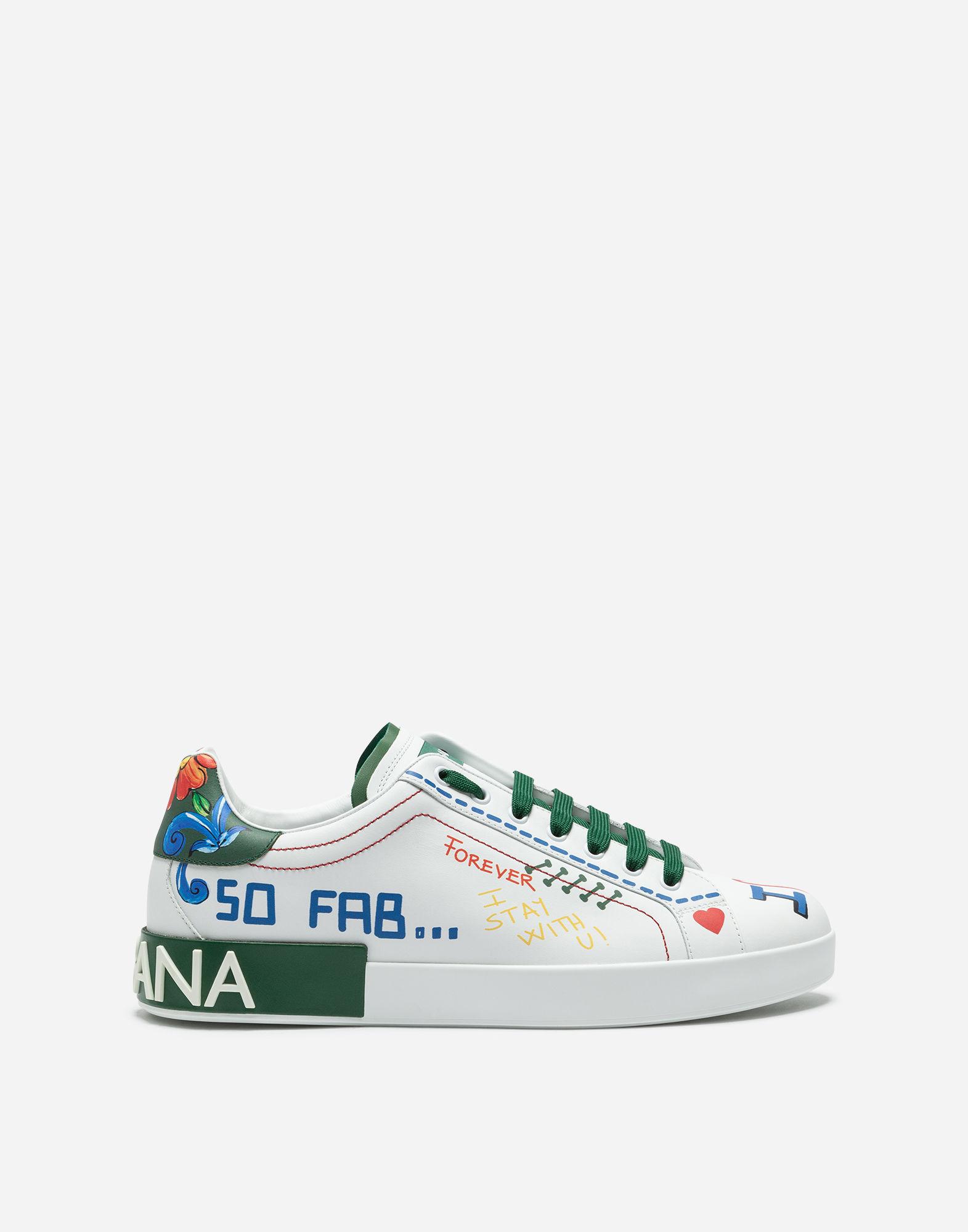 printed calfskin portofino sneakers