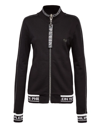 Shop Philipp Plein Jogging Jacket "shiny Jacket" In Black