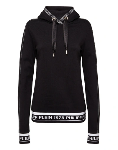 Shop Philipp Plein Hoodie Sweatshirt "shiny Hoodie" In Black