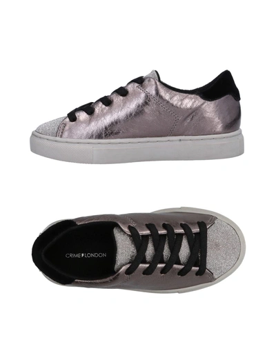 Shop Crime London Trainers In Silver