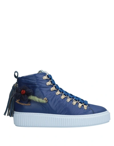 Shop Barracuda Woman Sneakers Blue Size 5 Textile Fibers, Soft Leather