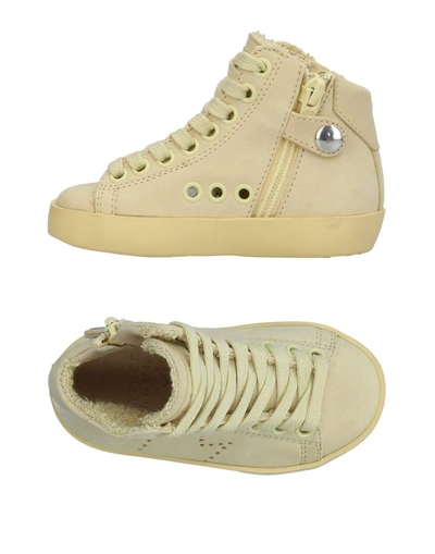 Shop Leather Crown Sneakers In Light Yellow