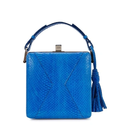 Shop Jill Haber Charles Blue Elaphe Box Bag In Bright Blue
