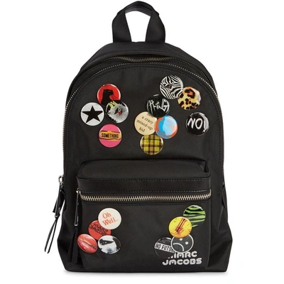 Shop Marc Jacobs Badge-embellished Nylon Backpack In Black