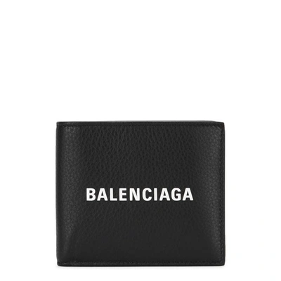 Shop Balenciaga Black Logo Leather Wallet