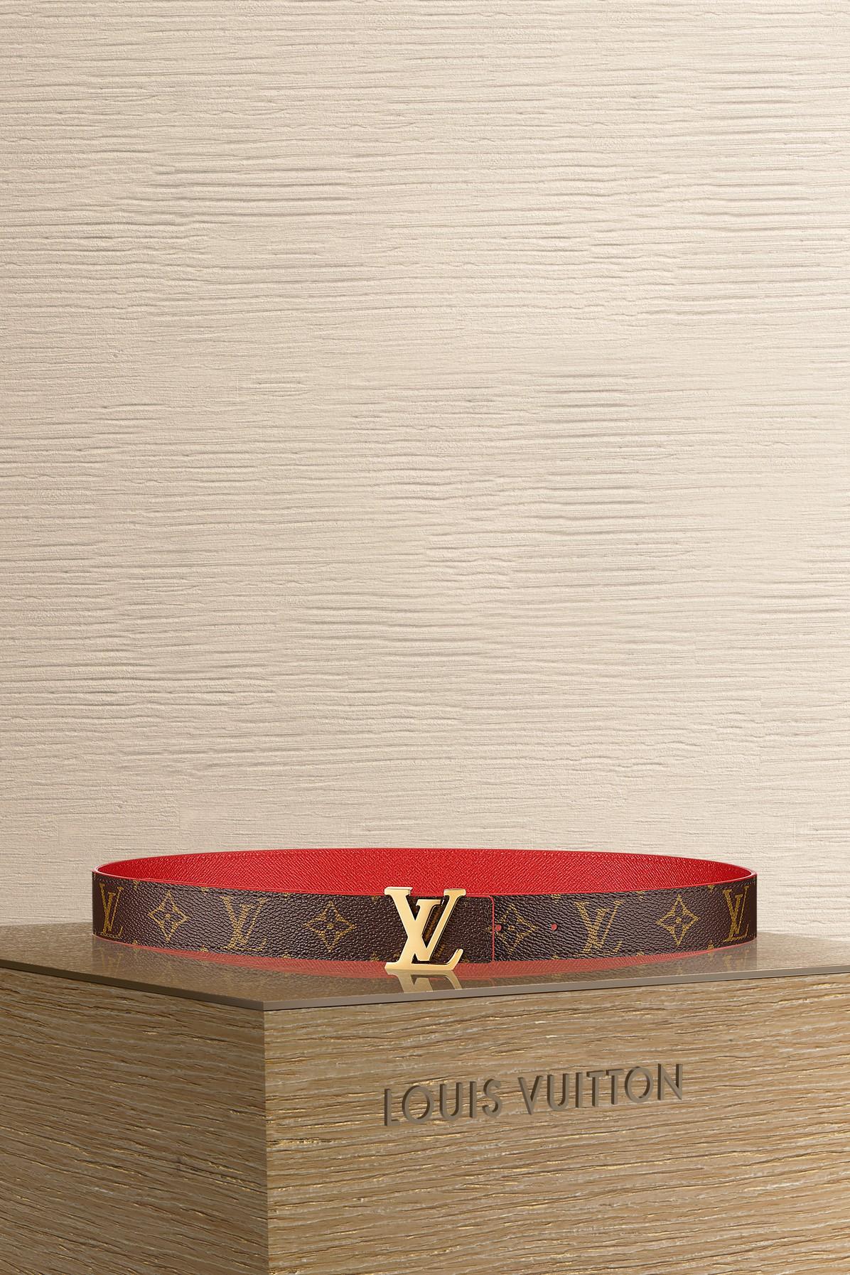 Louis Vuitton LV Initiales 30MM Reversible Belt Brown in Coated Canvas with  Gold-tone - US