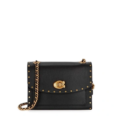 Shop Coach Parker Black Leather Shoulder Bag