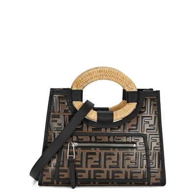 Shop Fendi Runaway Shopper Small Leather Tote In Multicoloured