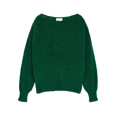 Shop American Vintage Boolder Green Chunky-knit Jumper In Dark Green