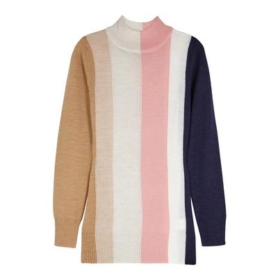 Shop Paper London Dolly Striped Wool Jumper In Pink