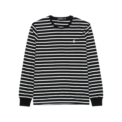 Shop Polo Ralph Lauren Striped Pima Cotton Top In Black