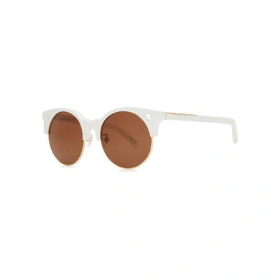Shop Pared Eyewear Up & At Em Clubmaster-style Sunglasses In White