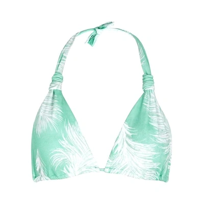 Shop V I X Paula Hermanny Feather Bia Halterneck Bikini Top In Turquoise