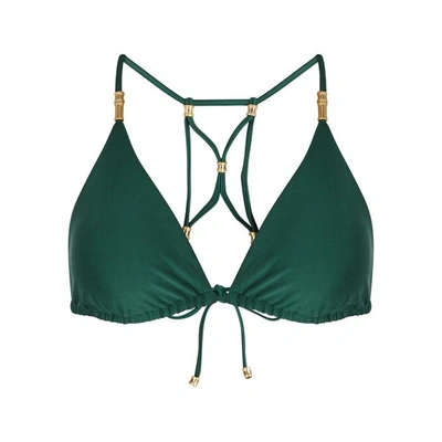 Shop V I X Paula Hermanny Lucy Dark Green Racerback Bikini Top