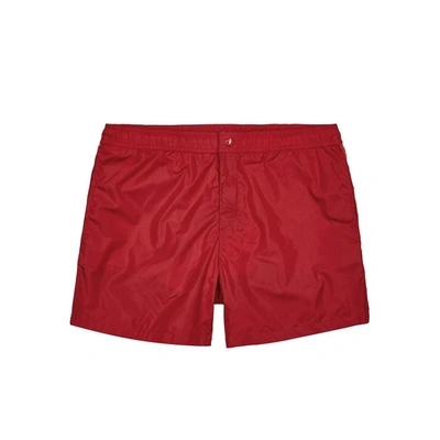 Shop Moncler Dolmais Red Swim Shorts