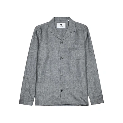 Shop Nn07 Jannic Grey Wool-blend Shirt