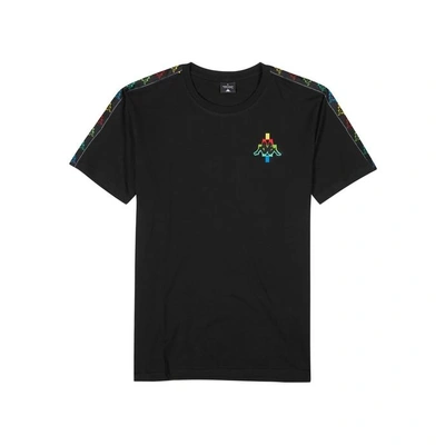 Shop Marcelo Burlon County Of Milan X Kappa Embroidered Cotton T-shirt In Black