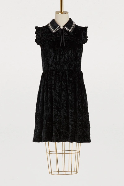 Shop Miu Miu Velvet Dress In Black