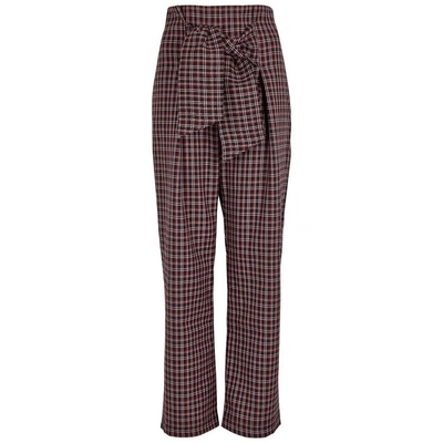 Shop Paper London Germini Checked Wool-blend Trousers In Pink