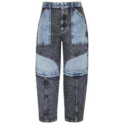 Shop Stella Mccartney Faded Patchwork Straight-leg Jeans In Grey