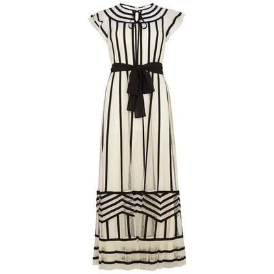Shop Red Valentino Off White Point D'esprit Maxi Dress In Ivory